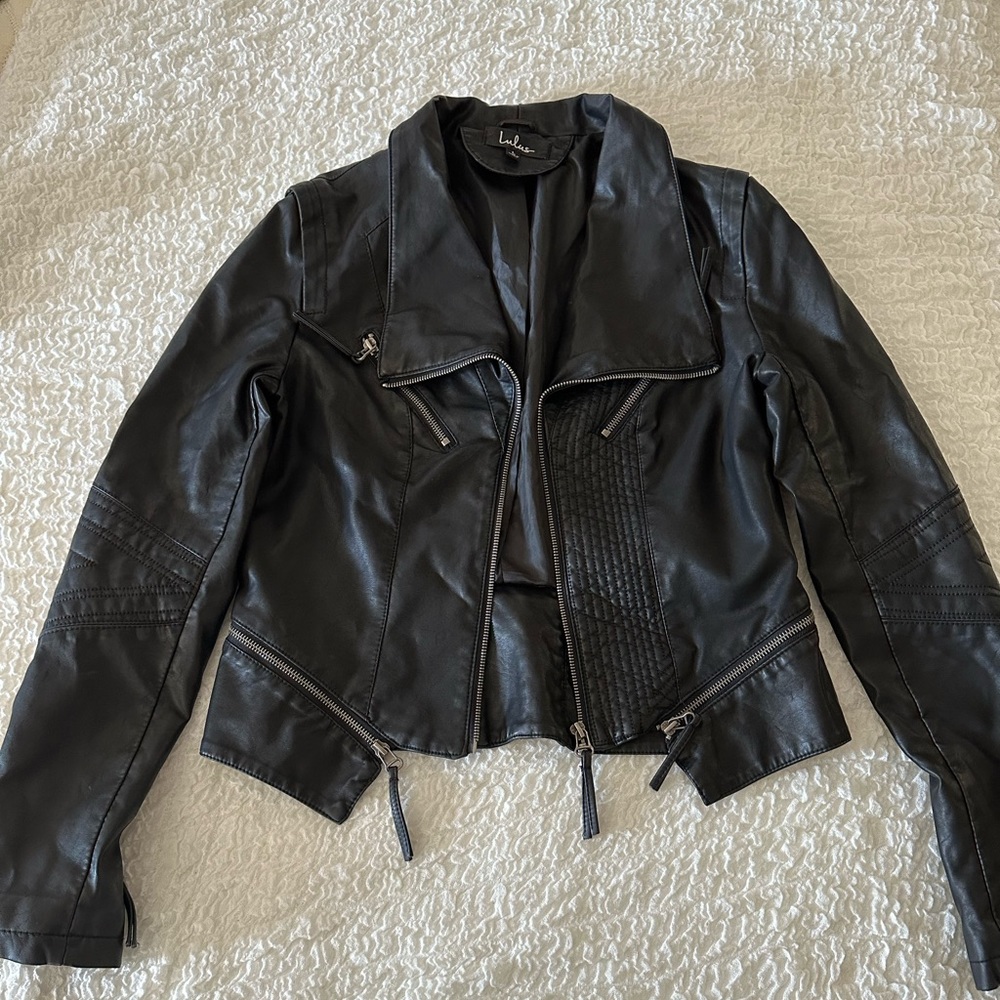 NWOT Lulu’s black vegan leather Moto jacket